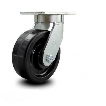Service Caster 8 Inch Extra Heavy Duty Phenolic Wheel Swivel Caster with Swivel Lock SCC SCC-KP92S830-PHR-BSL